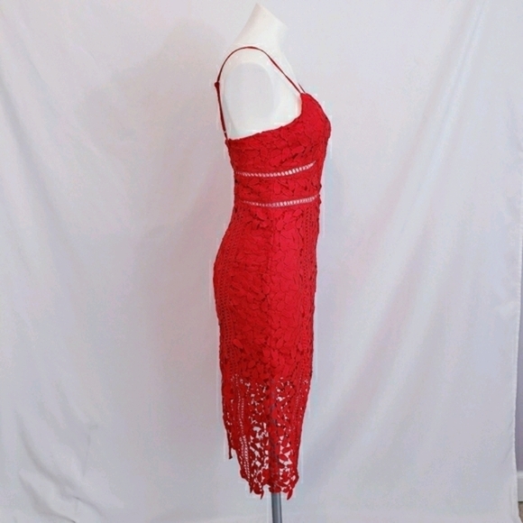 *Last Chance* NWT Bardot Roxy Lace Dress Red Party Cocktail Spaghetti Straps - Picture 5 of 12